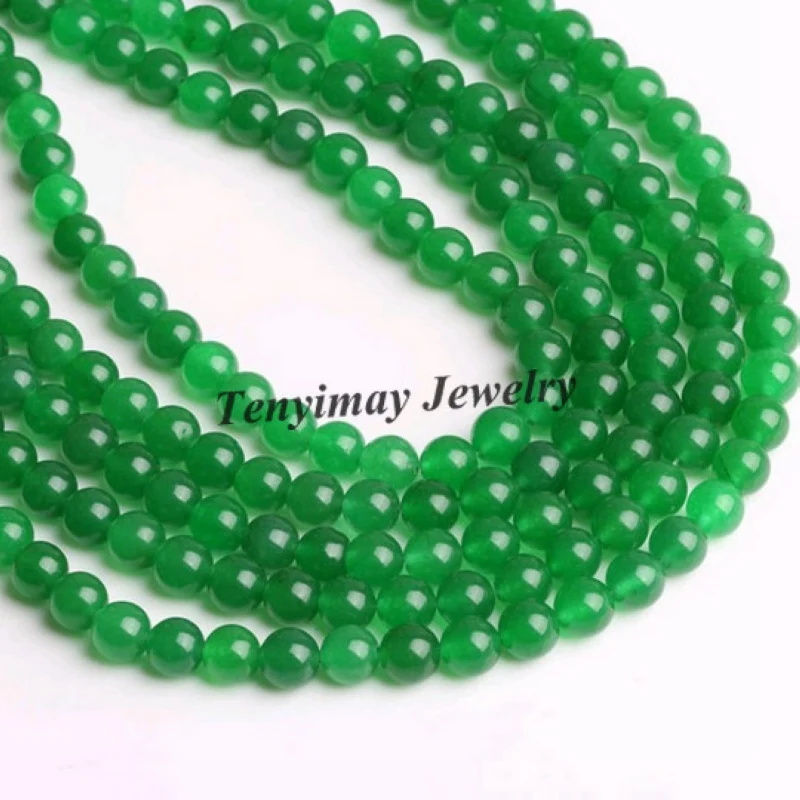 Модные 4 мм зеленые нефритовые бусины для ювелирных изделий DIY халцедоновые бусины 5 нитей/лот (100 шт/прядь)