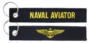 Брелок для ключей из ткани с вышитым логотипом военно-морского флота США |