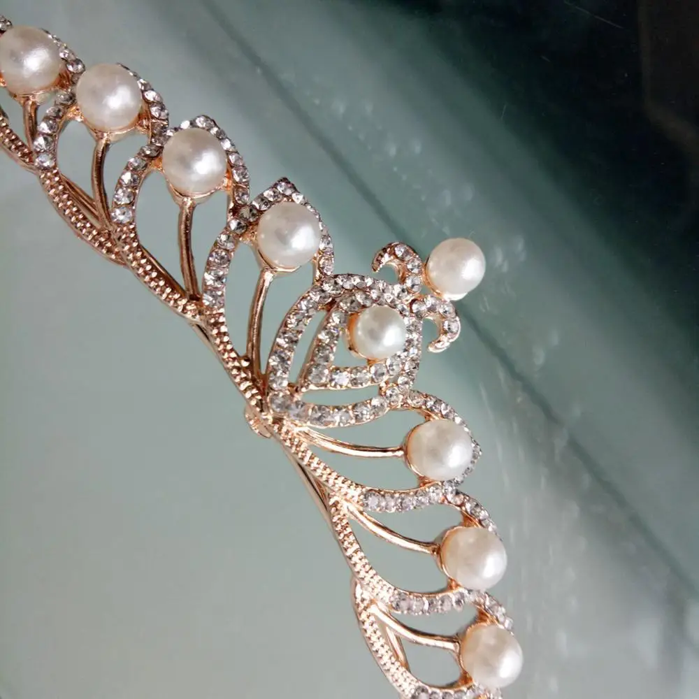 Небольшая тиара с жемчугом креативный головной убор для свадебной вечеринки