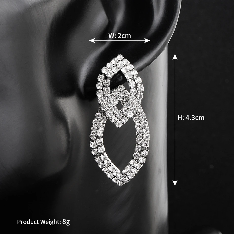 Mecresh классический геометрический со стразами маленькая капля серьги цвет