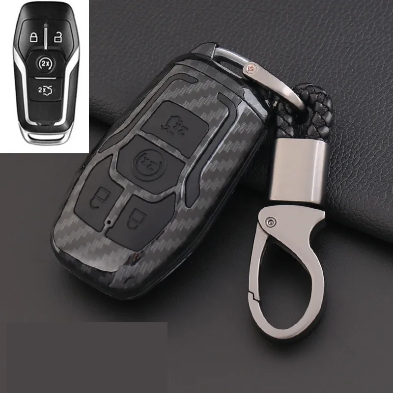 Углеродного волокна 4 кнопки Smart Key чехол для Ford Focus Explorer Taurus Mondeo Ranger Fiesta Ecosport