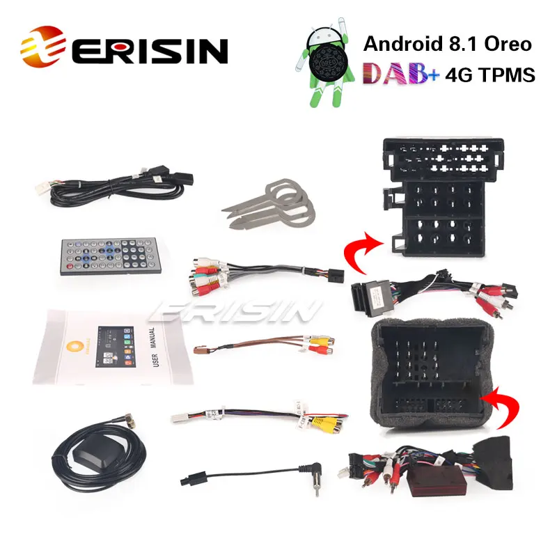 Erisin ES7628A 7 &quotAndroid 8 1 DAB + Радио DVD плеер 4G система контроля давления в шинах