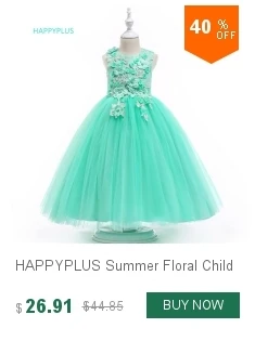 HAPPYPLUS/Эксклюзивные Детские платья для девочек; цвет белый, розовый; коллекция года; детское платье для свадебной вечеринки для девочек; Детские Платья с цветочным принтом для девочек