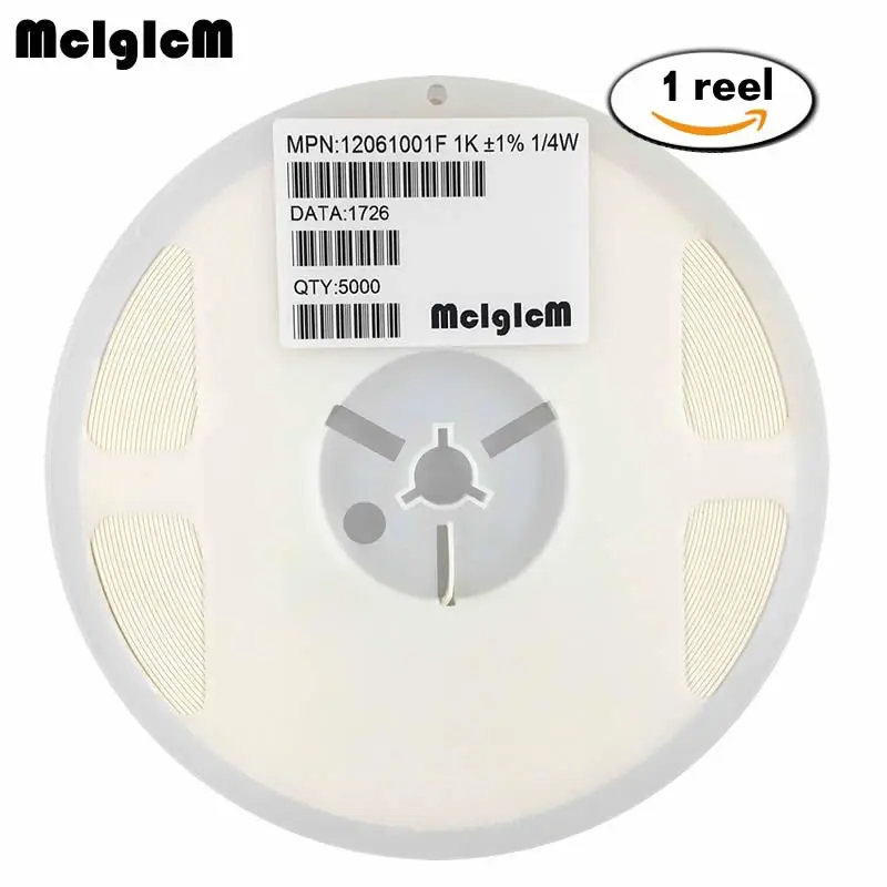 MCIGICM 5000 шт. 1% 1206 smd Чип резисторы 0R 10M 1/4 Вт 10R 22R 47R 100R 150R 220R 470R|smd chip resistor|chip resistorssmd resistor
