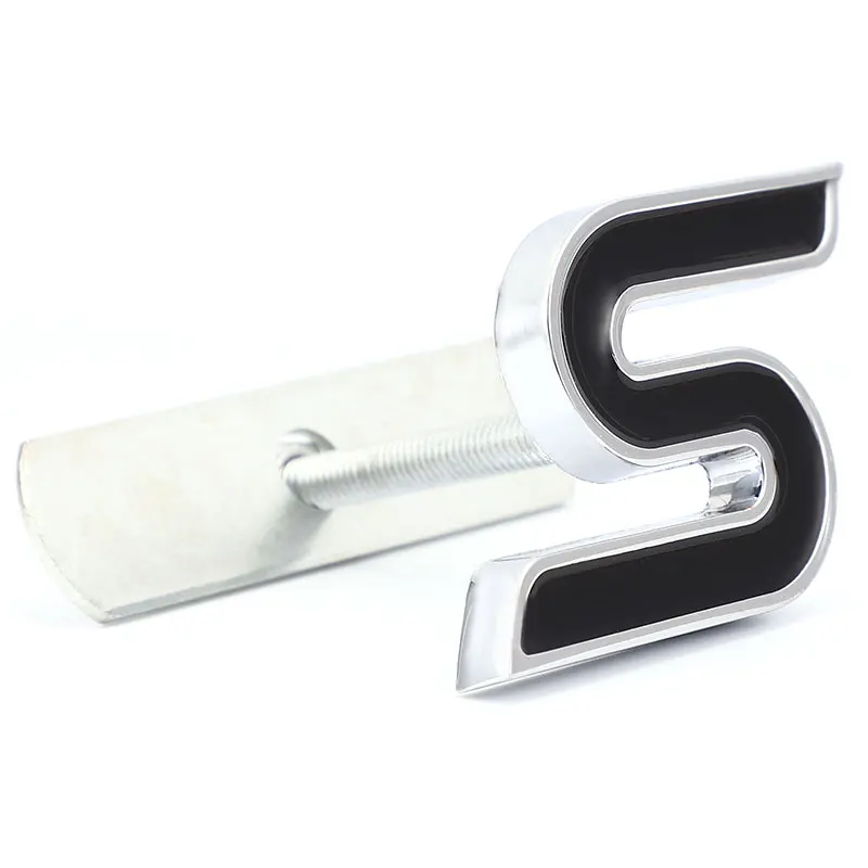Black Front Grille 3D Металлическая S Передняя решетка хромированная эмблема бейдж наклейки для автомобиля наклейки для Ford Focus Fiesta Ecosport Kuga Mondeo Everest стайлинга автомобилей - Название цвета: Black Front Grille