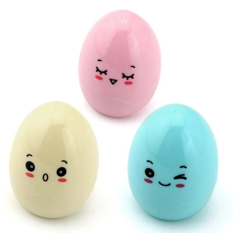 Набор из 3 пластиковых точилок для карандашей Kawaii с одним отверстием в форме яйца