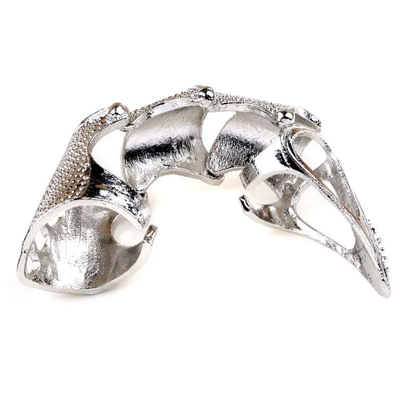PINKSEE Punk Rock Ring Scroll Joint Armor Knuckle Metal Full Finger Claw Golden Silver Color Rings For Men Women Jewelry | Украшения и