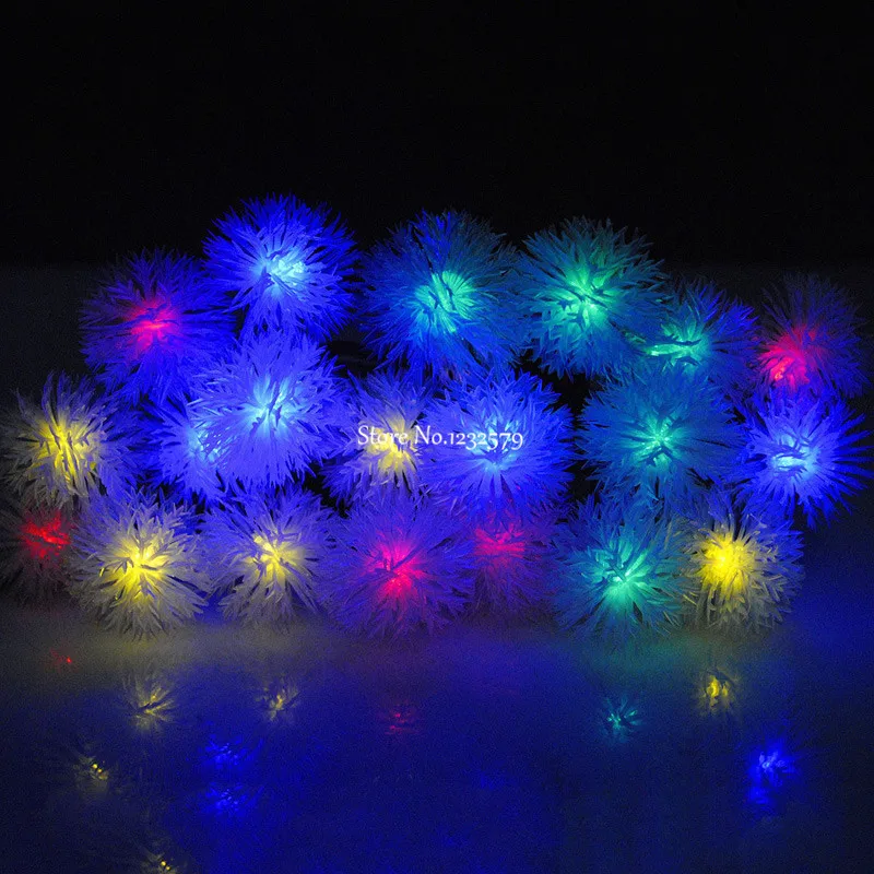 7 м 50 LED на солнечных батареях Edelweiss струнные огни пушистый шар Рождественская