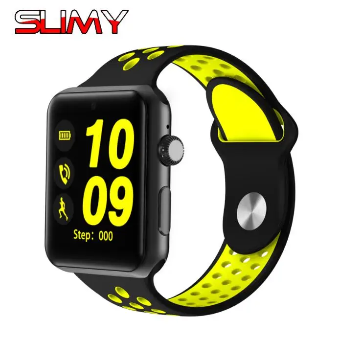 Black Yellow Умные часы Slimy DM09 PLUS с Bluetooth для apple Watch MTK2502C, умные часы с поддержкой sim-карты, фитнес-трекер, монитор сна - Цвет: Black Yellow