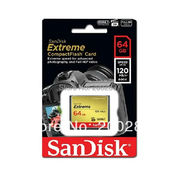 2014 новый оптовая продажа SanDisk экстрим CompactFlash карты памяти высокой скорости 800 X 120
