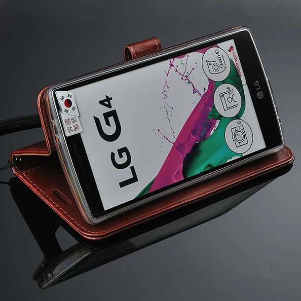 LG4 для LG G4 чехол F500 H818 H810 VS999 чехлы с отделениями для карточек и с функцией подставки Horse Чехол-книжка из искусственной кожи с рифленой поверхностью и чехол для G 4