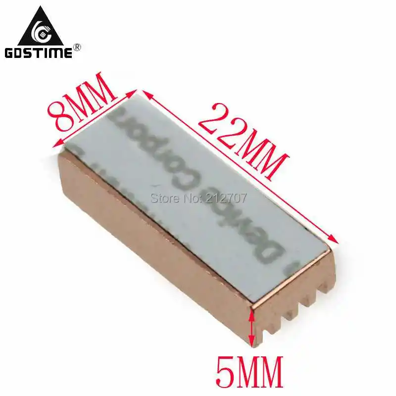 8 шт./компл. Gdstime 22x8x5 мм медный радиатор для DDR VGA RAM памяти IC чипсет|heat sink|heatsink heat
