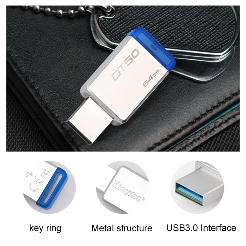 USB флеш накопитель Kingston 16 ГБ 3 0 64 1 металлический 32 128 8 u диск высокоскоростной