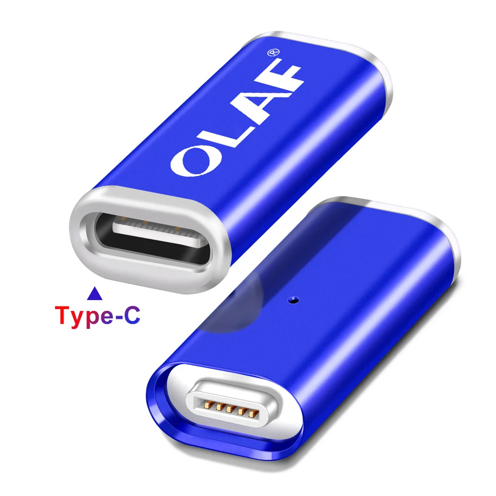 Blue Type C Олаф Магнитный телефонный адаптер для преобразования Micro USB Type C для зарядного устройства для iphone 7 X XR XS Max для Samsung S8 S9 Plus Note 8 9 - Цвет: Blue Type C