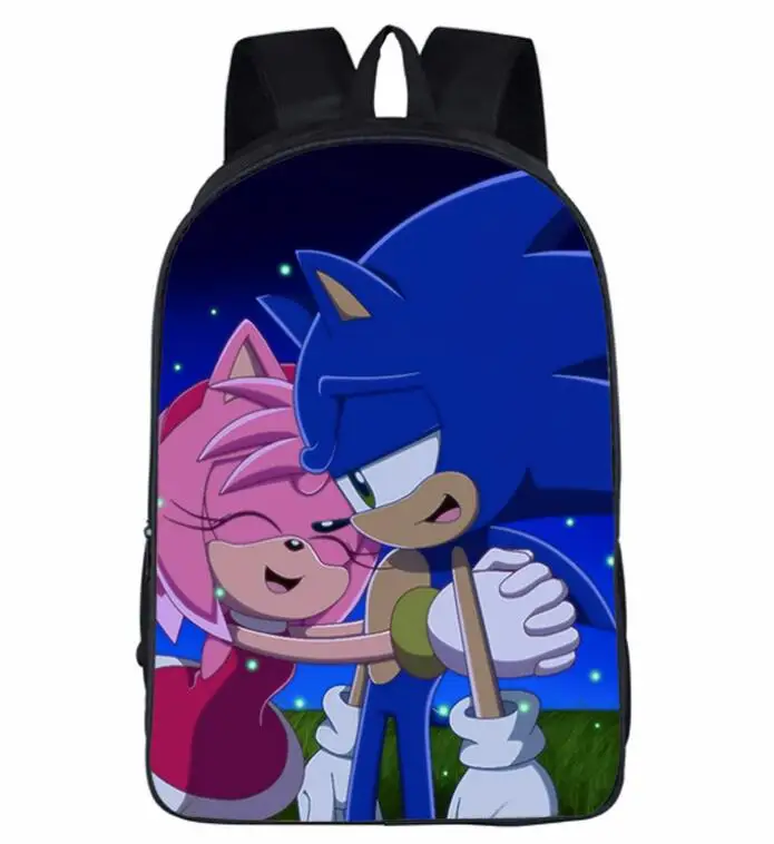 Школьный рюкзак в стиле аниме Sonic для мальчиков и девочек детский школьный с
