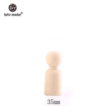 35mm male Let's Make 100 шт деревянные колышки для кукол поделки своими руками деревянные мужские/женские натуральные гладкие краски для прорезывания зубов безопасные игрушки подарки на год - Цвет: 35mm male