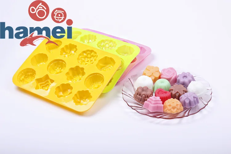 (Min Order $5) Silicone 12 holes Beauty Flowers Shape Cake Decorating Bakeware Mold Chocolate Mould Cooking Tool Food DIY Making |