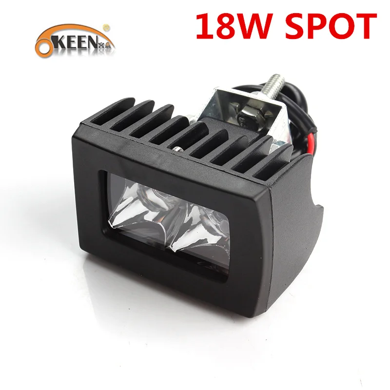 1pcs Spot 18W OKEEN 18 Вт 20 Вт 48 Вт светодиодный рабочий светильник бар пятно света потока Для Трактор Лодка внедорожников Jeep SUV ATV Лодка Грузовик 4WD 4x4 для грузовиков, внедорожников, квадроциклов, наводненных 12V 24V - Цвет: 1pcs Spot 18W