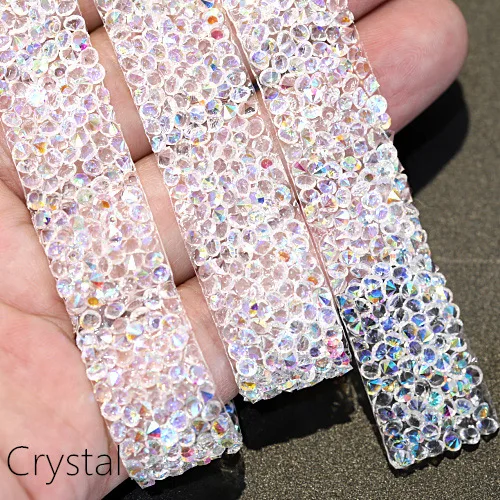 crystal-AB 1,5 см, 1 ярд, блестки, горячая фиксация, стразы, мотив, лента, кристалл, железо, на нашивках, аппликация, горячая фиксация, Стразы для одежды B0965 - Цвет: crystal-AB
