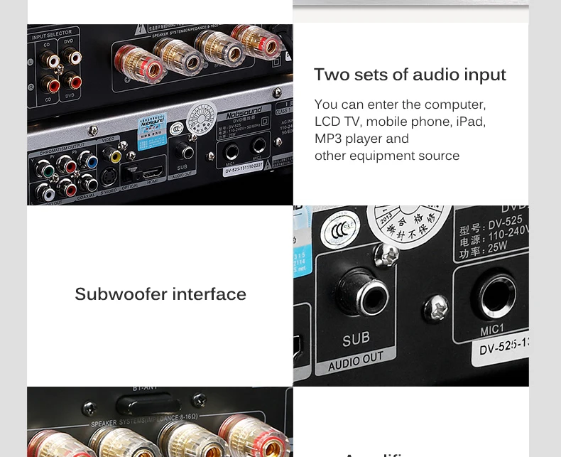 Nobsound TAP-525 усилитель HIFI комплект Bluetooth мини аудио колонки fever компьютерный динамик