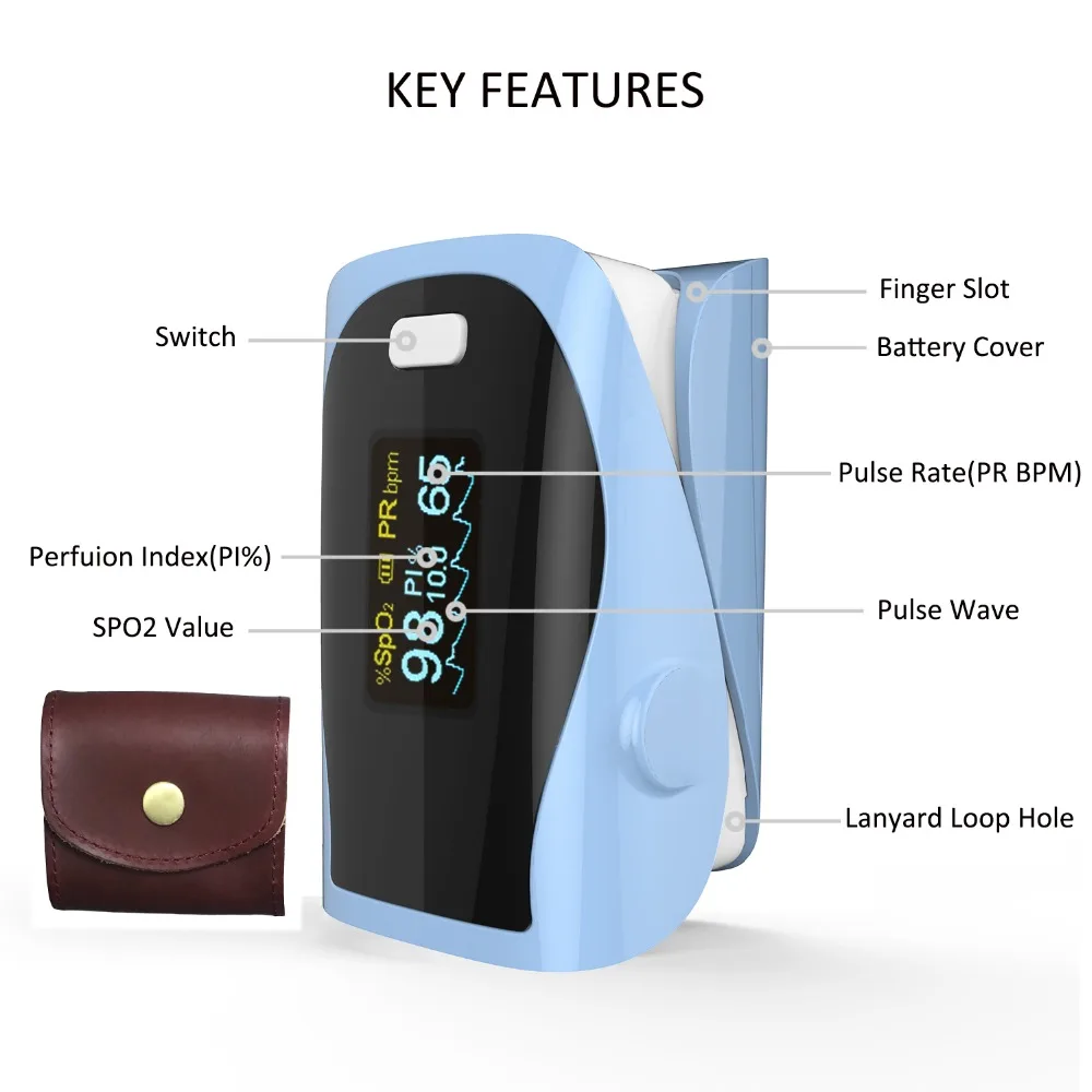 Домашний монитор здоровья пульсоксиметр на пальце ABS силиконовый сенсор оборудование пульсоксиметр OLED SPO2 монитор сердечного ритма - НОВЫЙ.