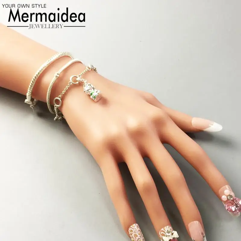 Кошка Charm Кулон Ювелирное Украшение 925 пробы серебристый, черный клуб ожерелье браслет Шарм для Для женщин
