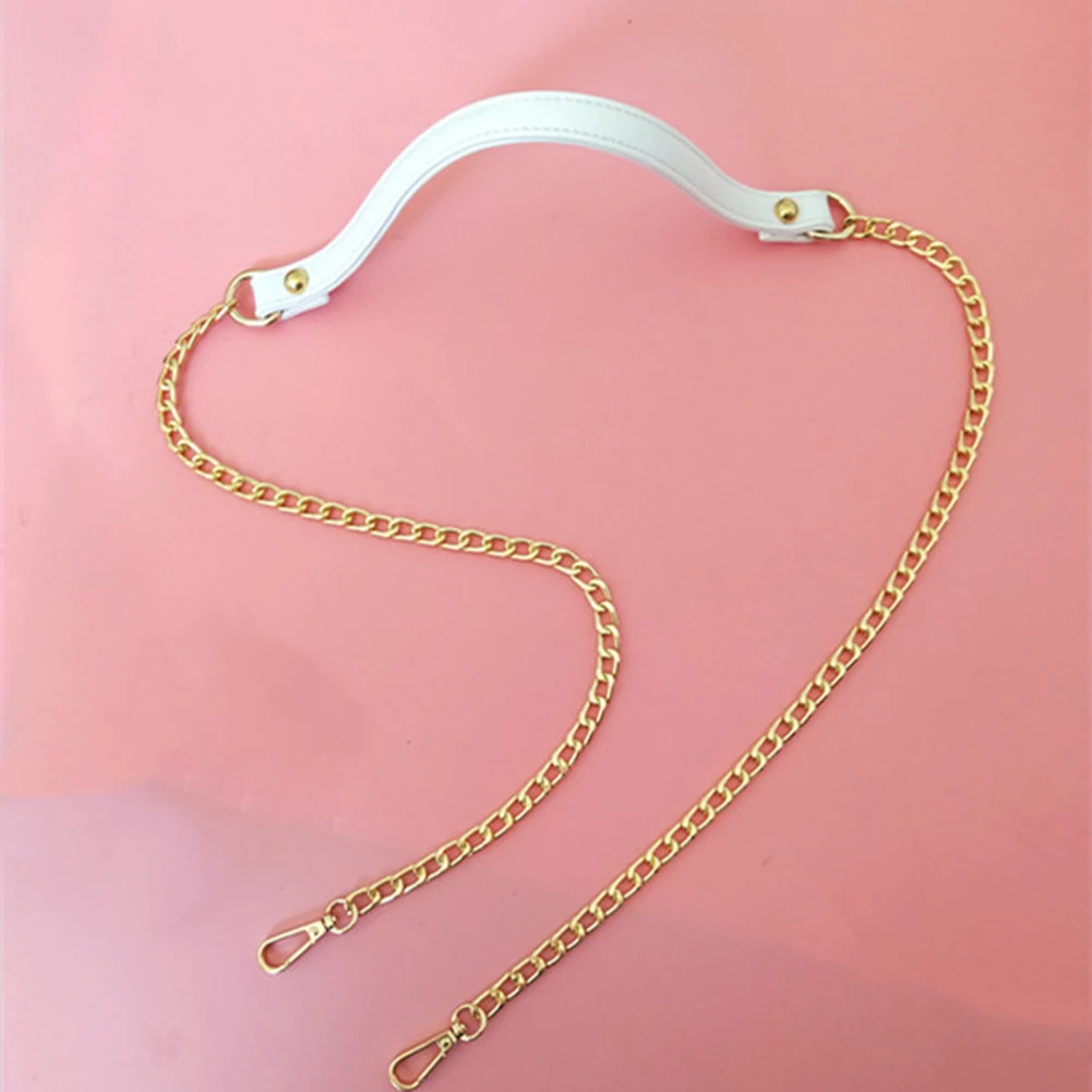 

120cm PU Bag Handles Metal Chain Shoulder Bag Straps Replacement Handbag Buckle Handle DIY Bags Belt Bag Strap Bags Accessories