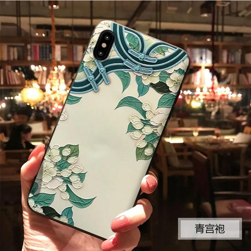 Chinese Red Tassels Phone Case For IPhone Xr 7 X 8 6 7plus Emboss Painting 6s 8plus Xs XR Cases |