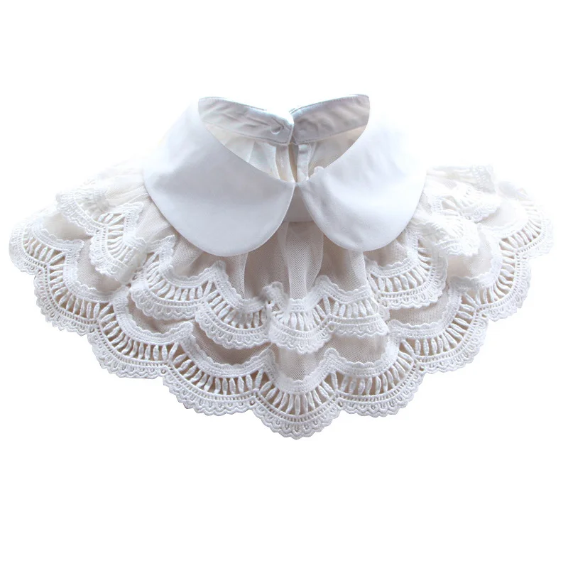 

New spring ladies shirt Papaya collar cotton Original hand made beautiful white cloak new women blouse false collar Korean shaw
