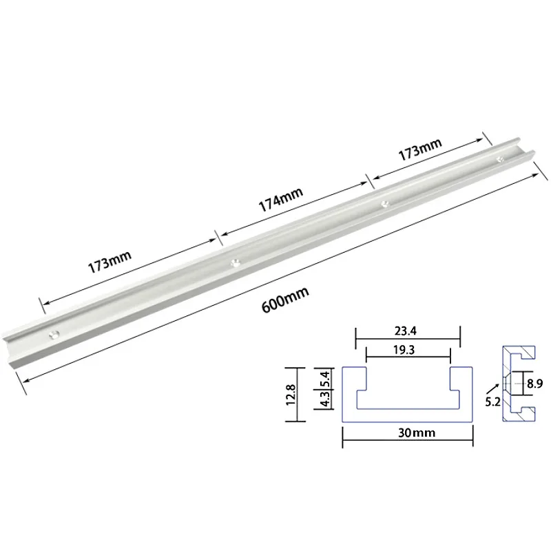 1Pc 600mm T-track NEW Aluminium Alloy T-tracks Slot Miter Track and Miter Bar Slider Table Saw Miter Gauge Rod Woodworking Tools Workbench DIY - Цвет: 1Pc 600mm T-track