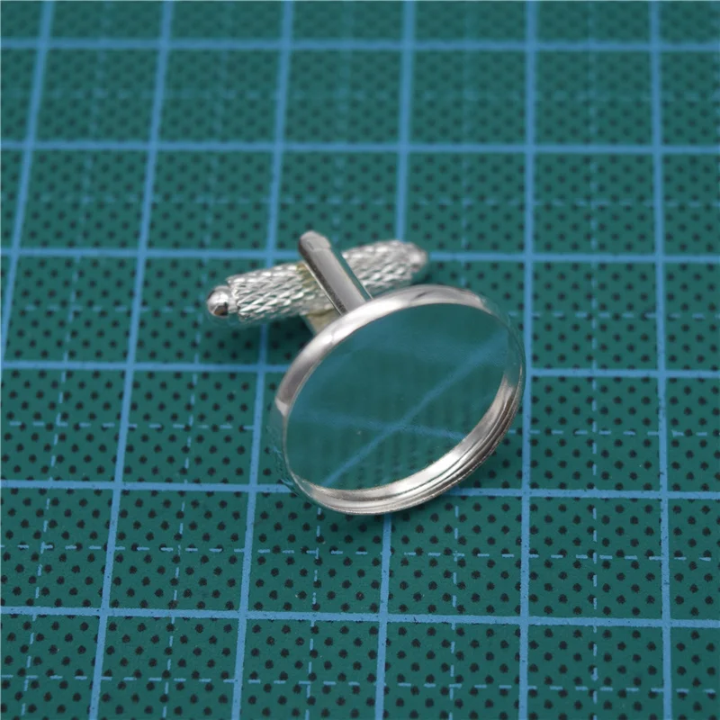 50 шт. медные металлические серебристые запонки с круглым ободком DIY аксессуары