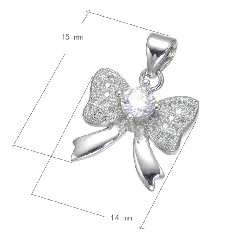 Хит продаж ювелирные изделия Bijoux Циркон Подвески с бантиком для ожерелья Сделай