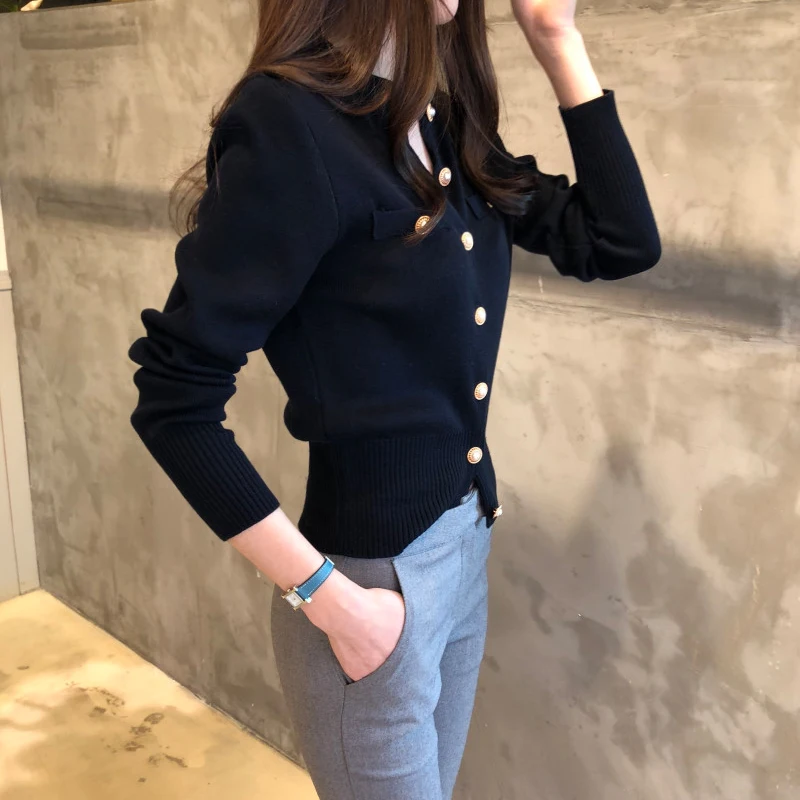 New Arrival 2019 Spring &amp Autumn Women Knitted Cardigan Cotton Sweater Coat O-neck Solid Slim Jacket Female XL-4XL 0112-49 |