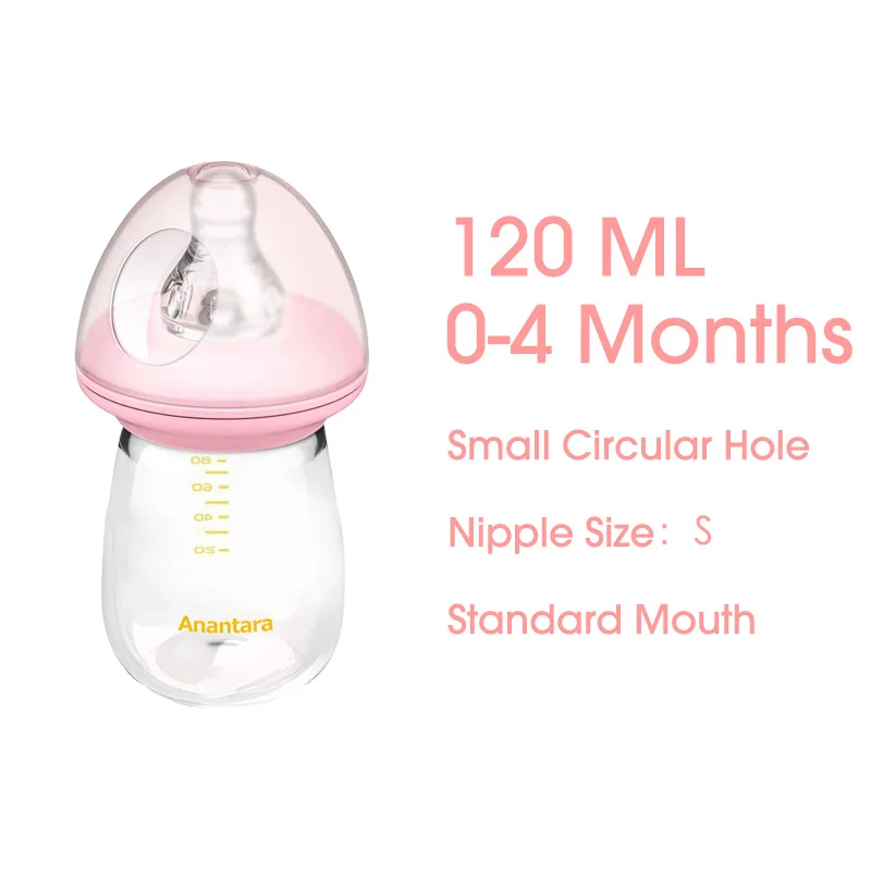 pink120 Детские стеклянные бутылки для молока, сока, чашки, силиконовый комплект имитирующий сосок для Mamadeira, детское кормление, новорожденный, анти-метеоризм - Цвет: pink120