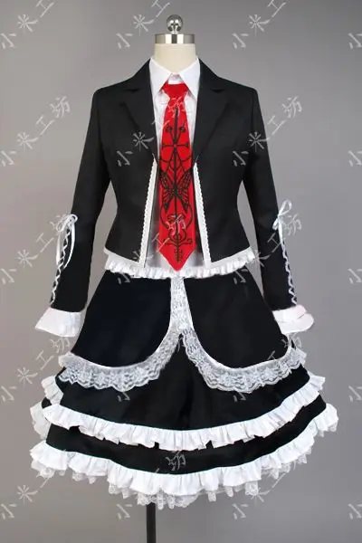 

Amine Danganronpa Celestia Ludenberg Cosplay Costume Uniform Long Sleeve Top Short Dress Halloween Carnival Costume