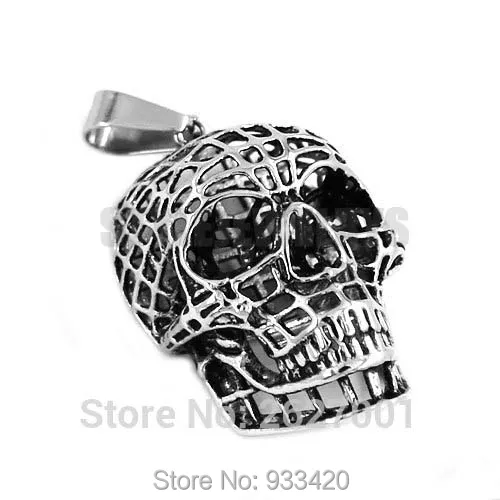 Полый Череп Байкер Подвеска ювелирные изделия из нержавеющей стали паук