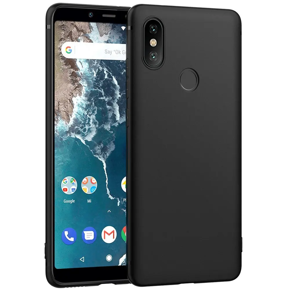Для Xiaomi Mi A2 MiA2 Lite чехол черный ТПУ матовый для телефона отделка тонкий профиль