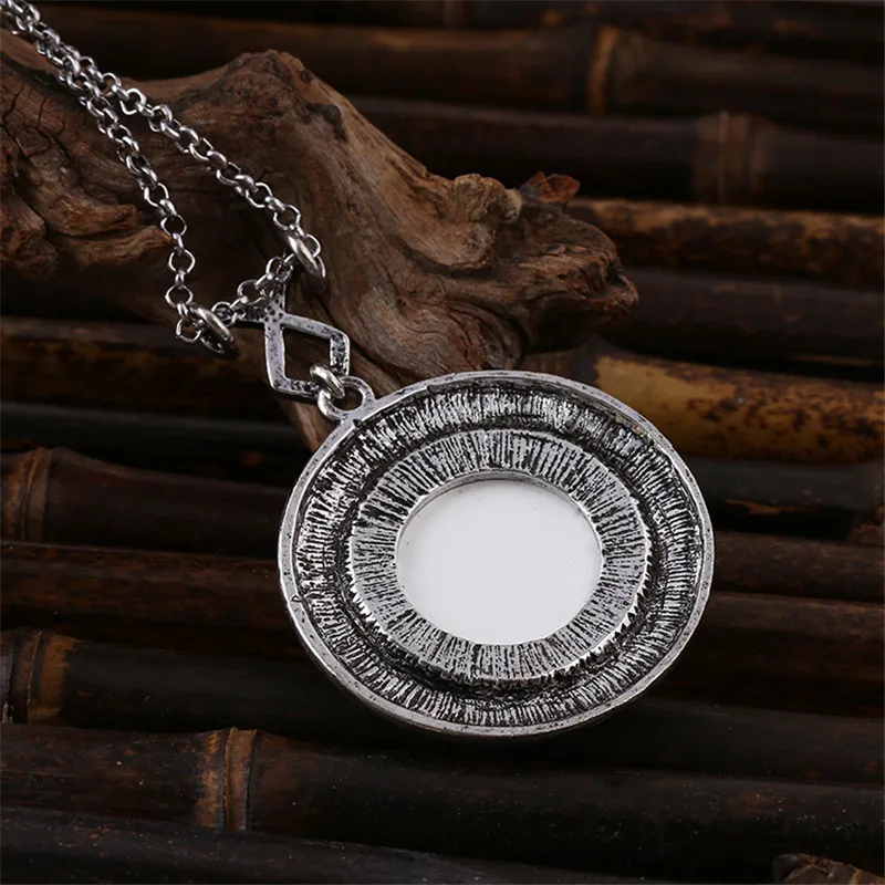 Ожерелье из синей смолы с татуировкой в стиле ретро|mortal instruments|europe necklaceinstrument necklaces