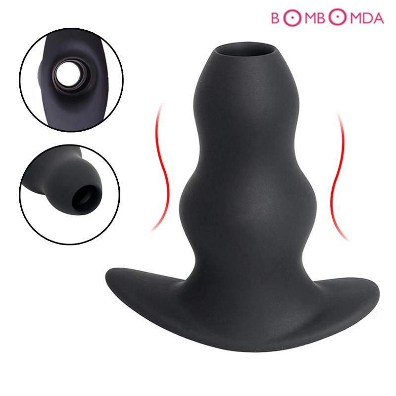 Black Hollow Anal Plug Anus Dilator Adult Sex Toys For Women Men Gay Masturbators Prosrate Massager Butt Plugs Enema Erotic | Красота и
