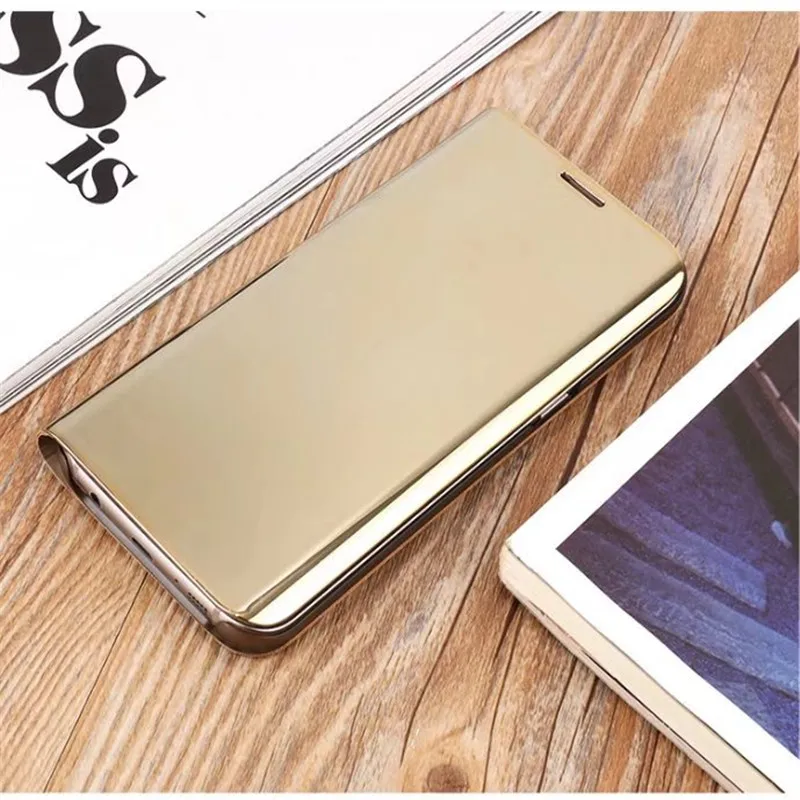 Умный зеркальный прозрачный чехол подставка для Samsung Galaxy S6 Крышка Edge Plus Модный s7