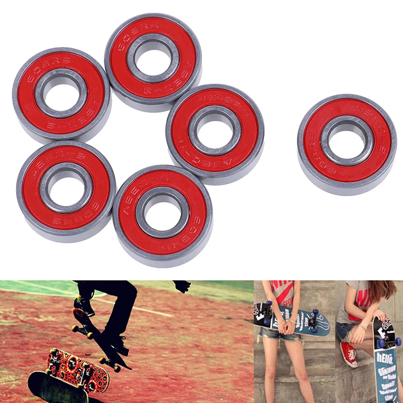 1/5 x ABEC 9 608 2RS роликовый подшипник антикоррозийный для скейтборда красный