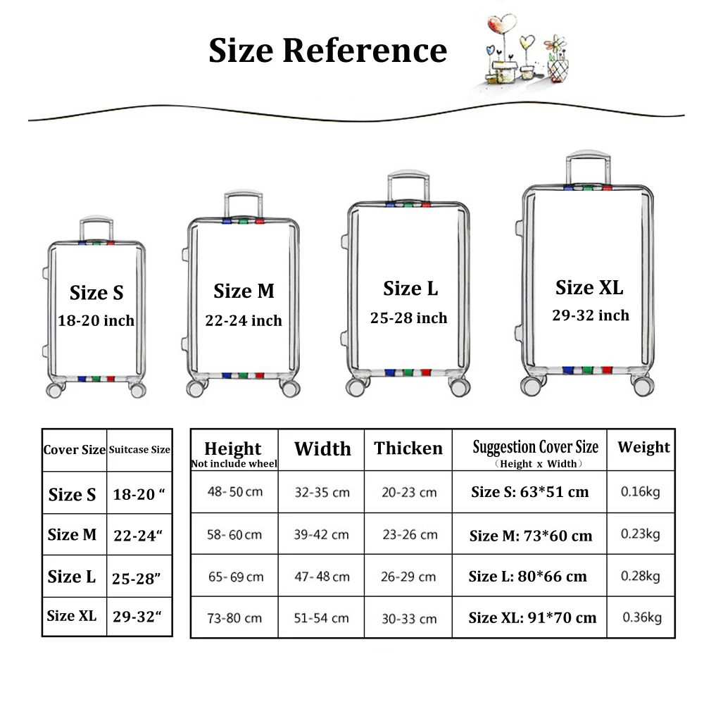 Чехлы для чемоданов Защитные чехлы эластичный чехол багажа плотный пылезащитный