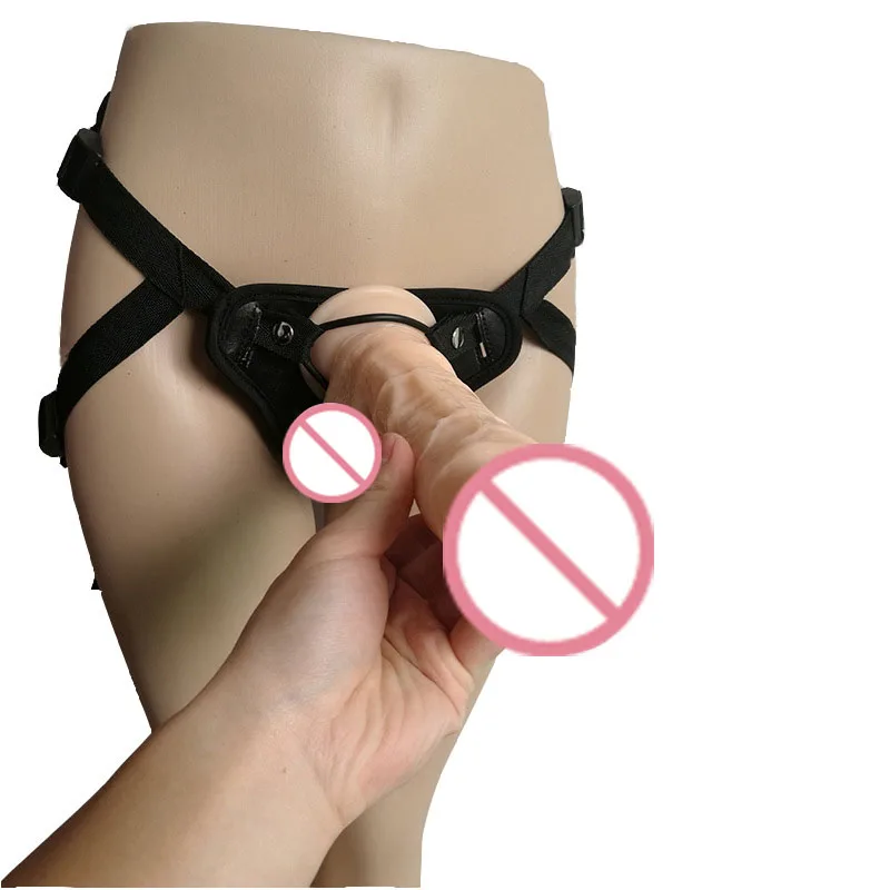 Секс игрушки Горячий регулируемый ремешок на фаллоимитатор реалистичный пенис
