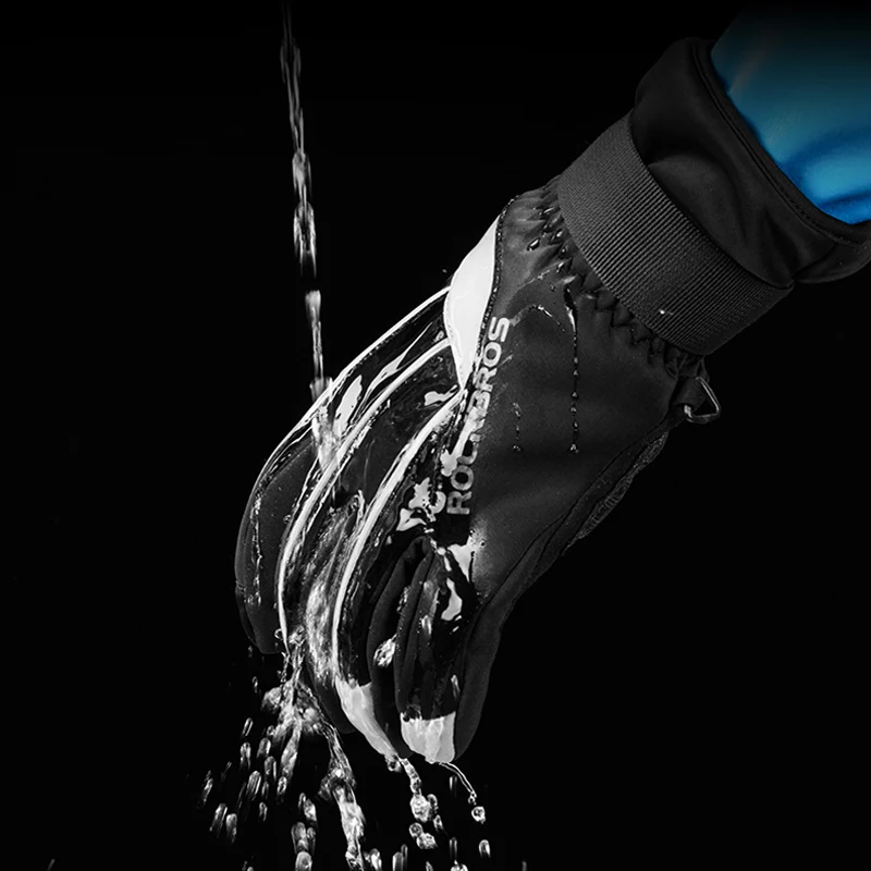 Велосипедные перчатки ROCKBROS водонепроницаемые Нескользящие теплые флисовые