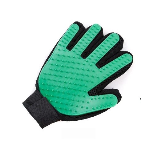 Green Right Hand Перчатка для удаления волос в виде кошки, расчески, расчески, щетка для животных, перчатка для расчесывания волос, перчатка для ухода за домашними животными, щетка для ванны для домашних животных GL0050 - Цвет: Green Right Hand