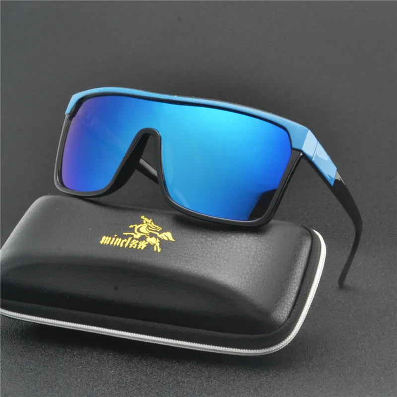 2New оверсайз Квадратные Солнцезащитные очки женские панк градиентные синие линзы