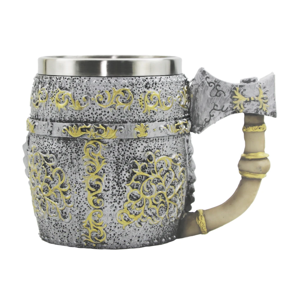 1 шт. 3d кружка с топором и рукояткой Викинга воина черепа battleakx Tankard украшение для