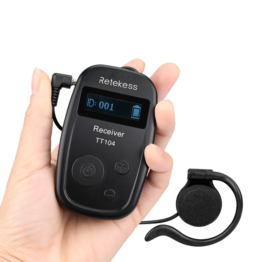 Беспроводной аудиоприемник Retekess TT104 UHF 740-790 МГц портативный приемник с USB зарядкой