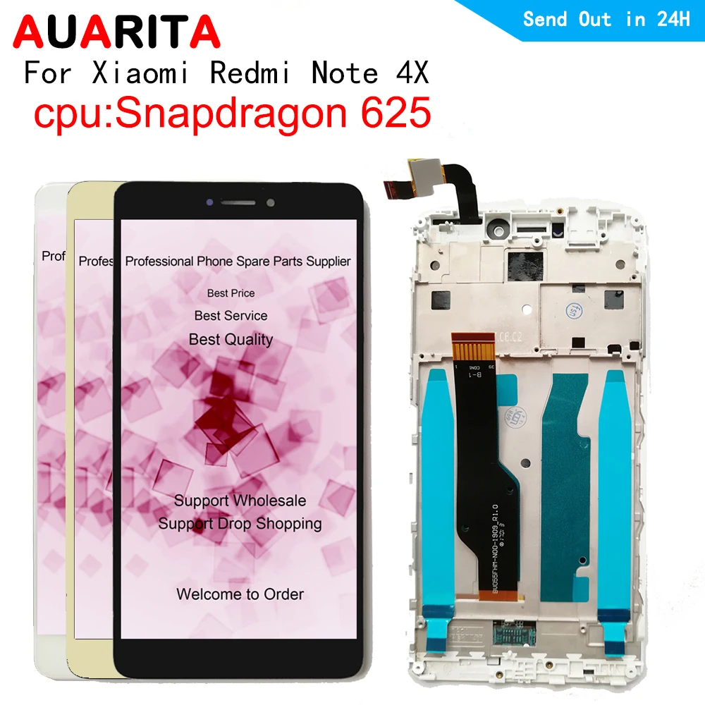 ЖК дисплей для Xiaomi Redmi Note 4X 1 шт. дигитайзер сенсорной панели с рамкой в сборе Snapdragon