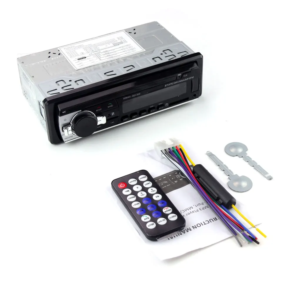 Bluetooth Авто Радио стерео радио FM Aux вход приемник SD USB JSD-520 12 В в-тире 1 din 12pin автомобильный MP3 мультимедийный плеер